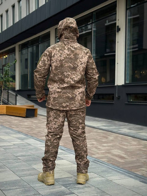 Тактичний костюм Soft Shell Піксель на флісі