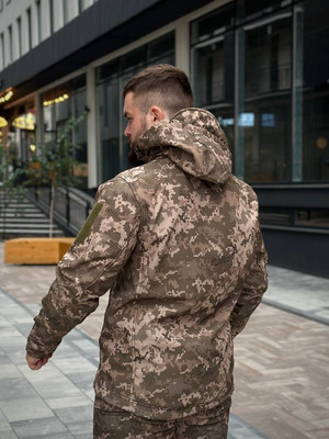Тактичний костюм Soft Shell Піксель на флісі