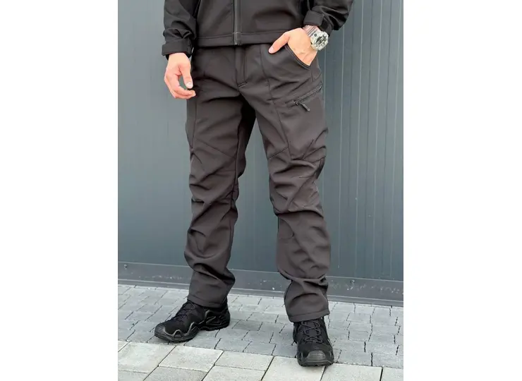 Штани Soft Shell Military Чорні
